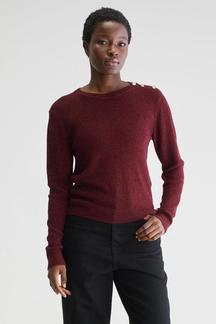 Bellerose Pull Coupe Slim Bordeaux Pour Femmes