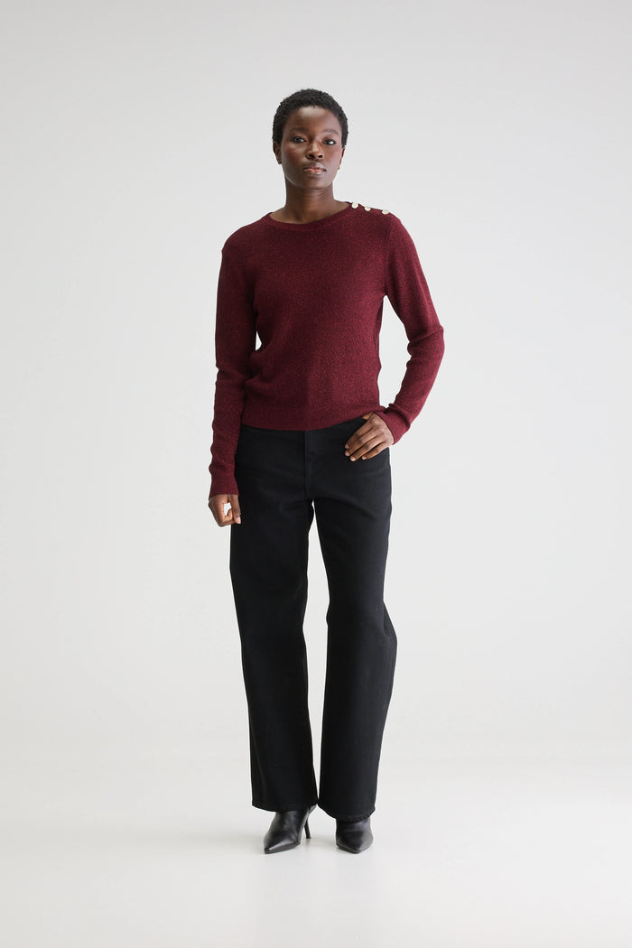 Bellerose Pull Coupe Slim Bordeaux Pour Femmes