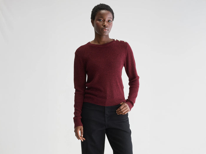 Bellerose Pull Coupe Slim Bordeaux Pour Femmes