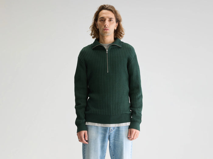 Bellerose Pull demi-zip vert pour homme