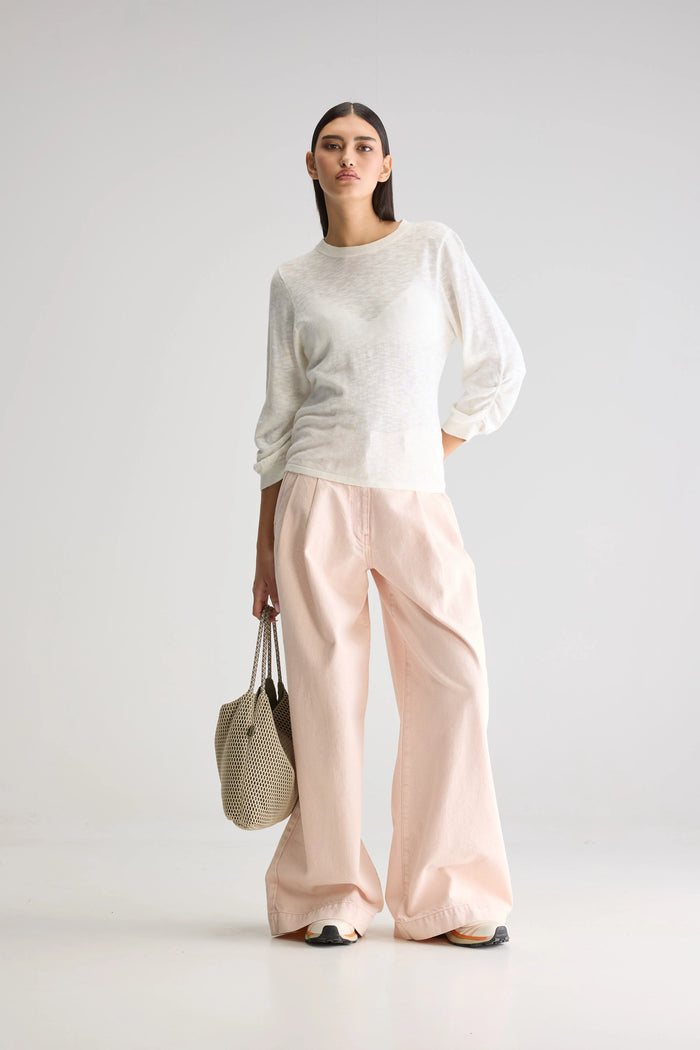 Bellerose Pull Écru À Col Rond Pour Femmes