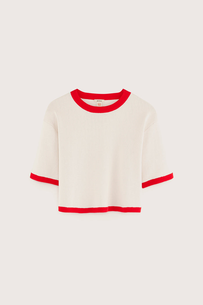 Bellerose Pull écru à Manches Courtes Pour Filles