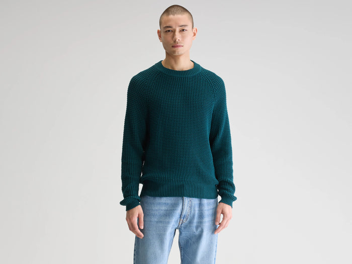 Bellerose Pull en maille gaufrée bleu pour homme