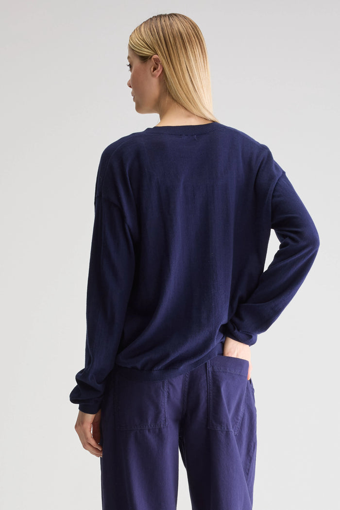 Bellerose Pull En Tricot Bleu À Col V Pour Femmes