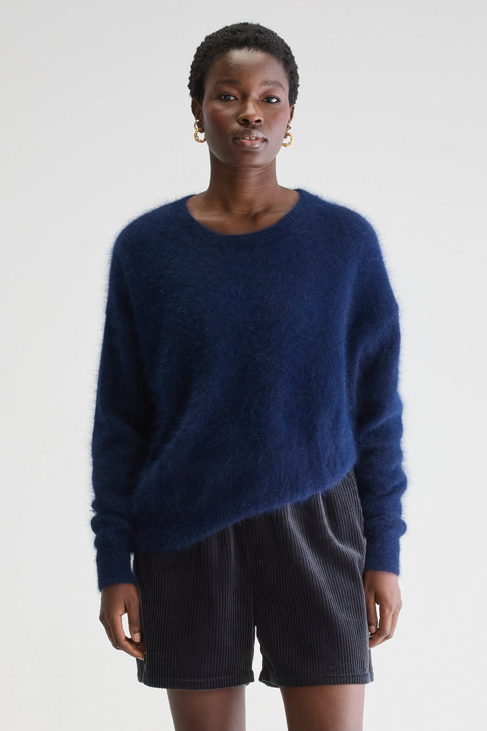 Bellerose Pull Oversize Bleu Marine Pour Femmes