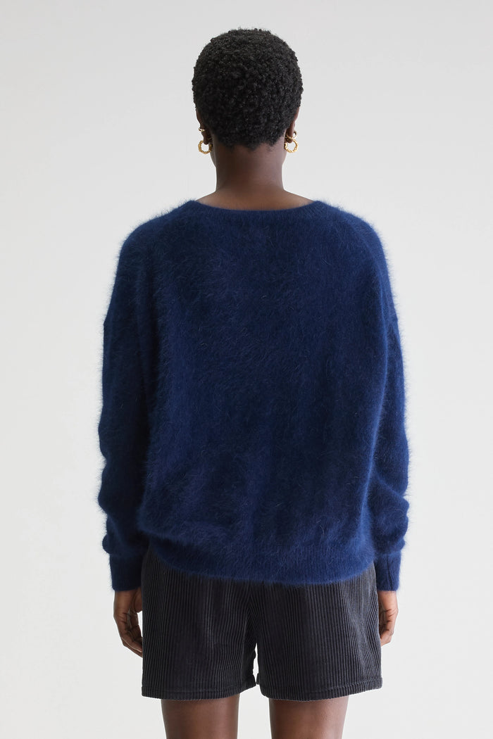 Bellerose Pull Oversize Bleu Marine Pour Femmes