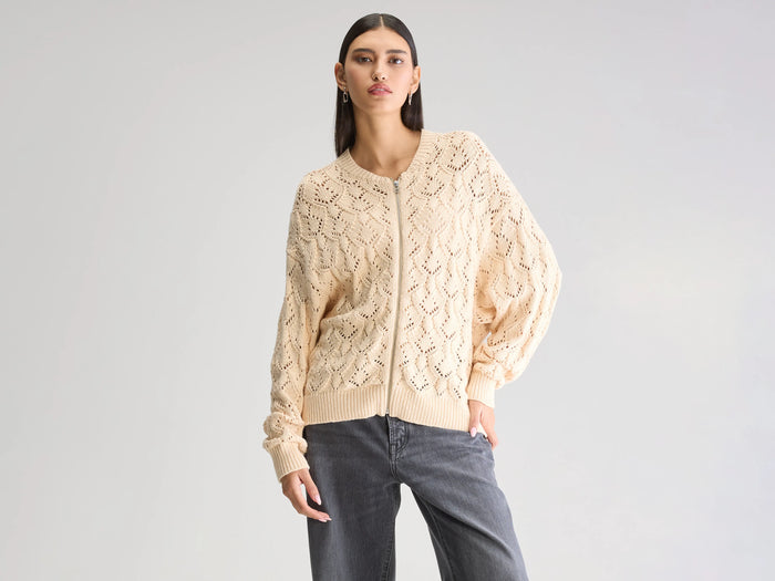 Bellerose Pull Oversize Écru Zippé Pour Femmes