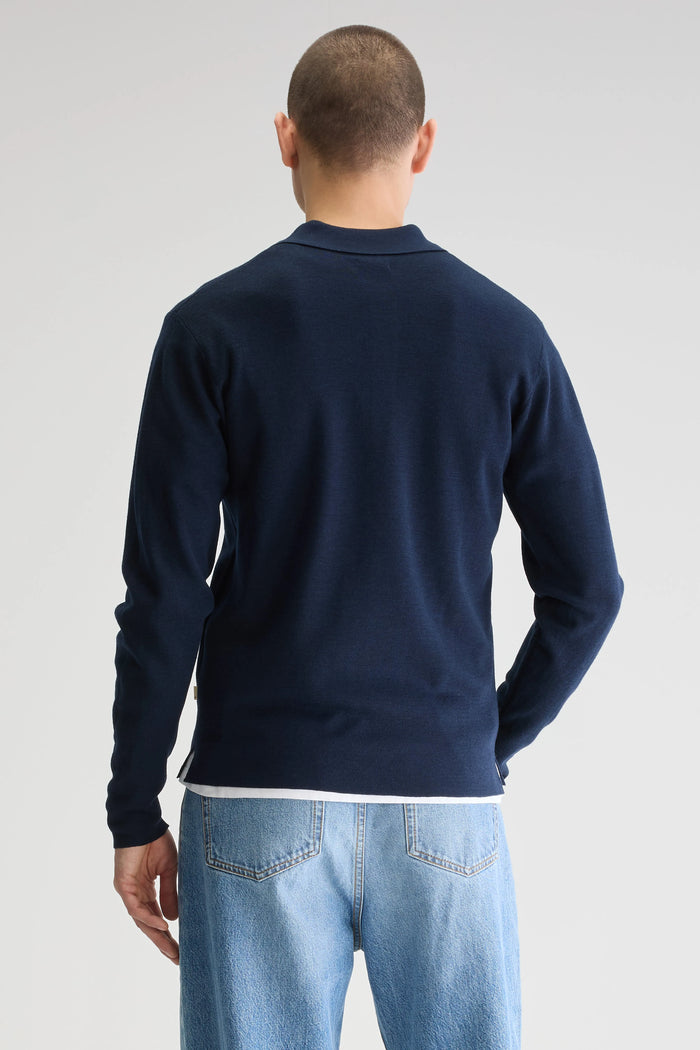 Bellerose Pull Polo Ajusté Bleu Pour Homme