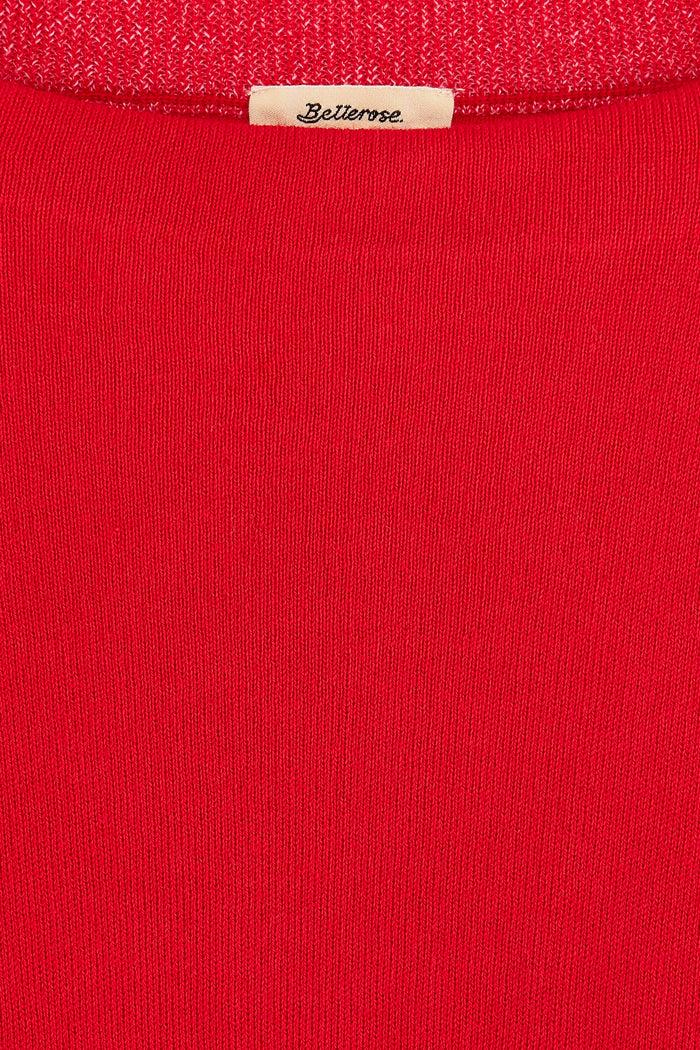 Bellerose Pull Rouge à Col Rond Pour Filles