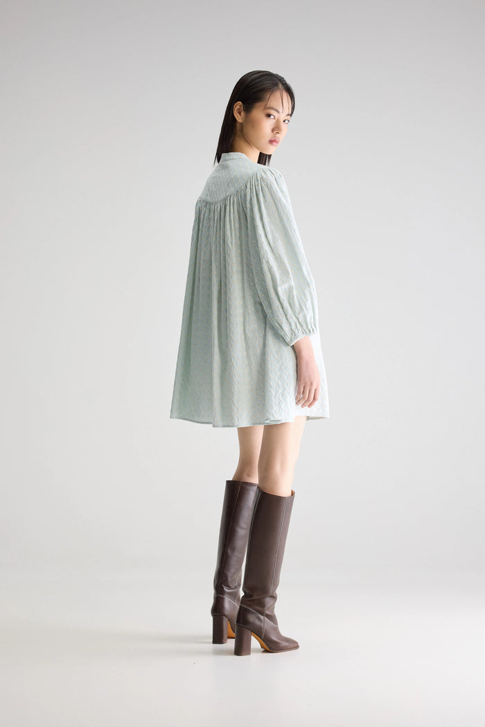Bellerose Robe Babydoll Bleu Gris Pour Femmes