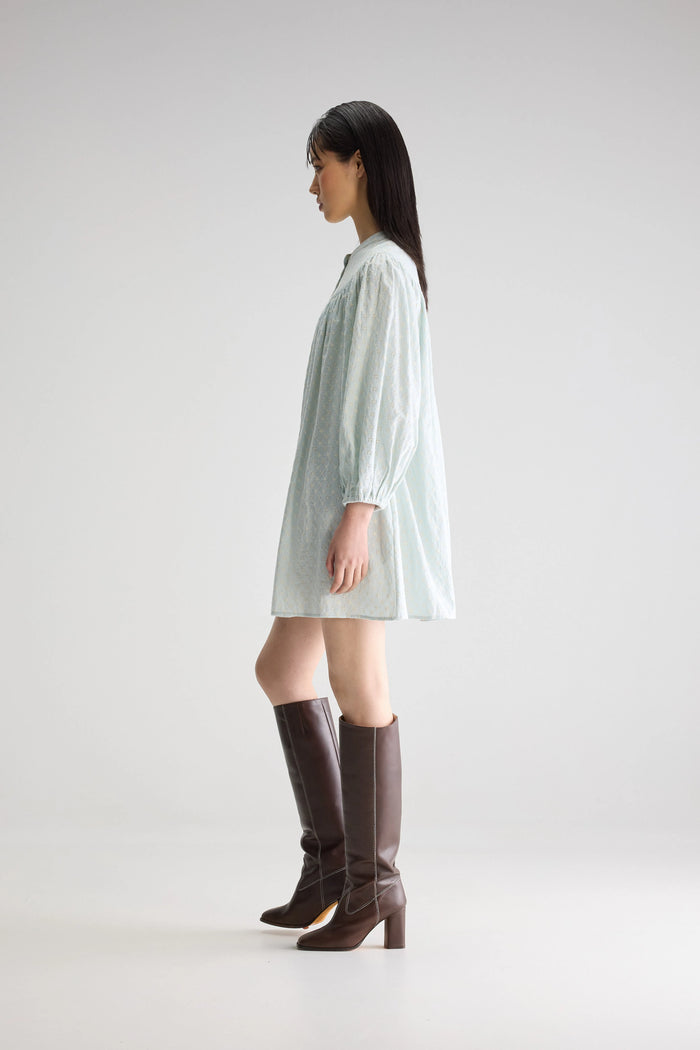 Bellerose Robe Babydoll Bleu Gris Pour Femmes