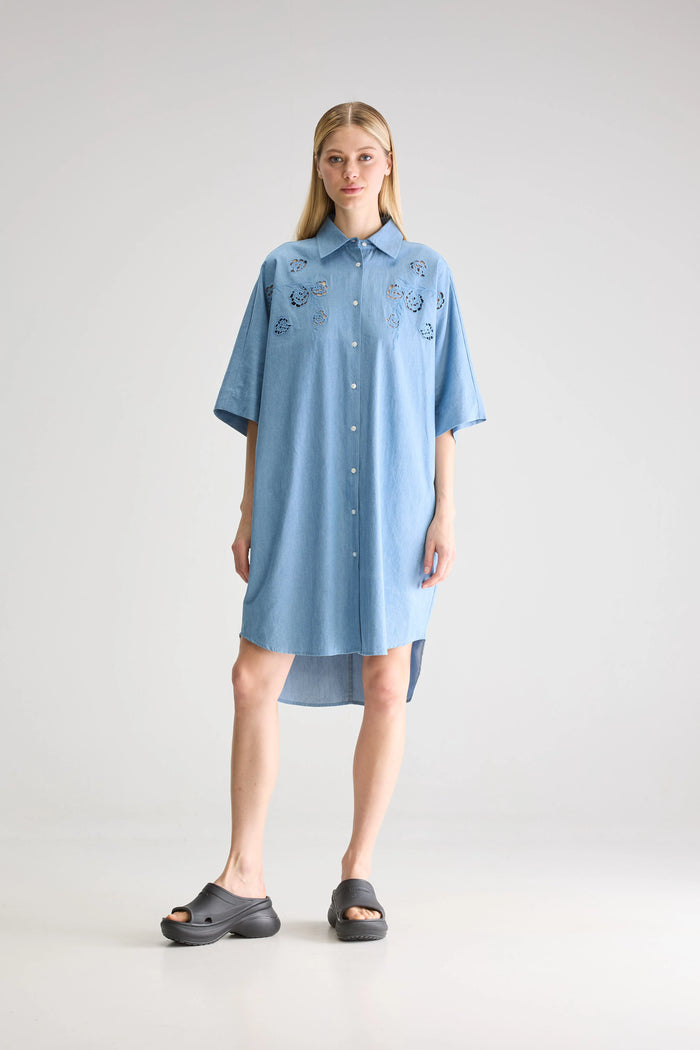 Bellerose Robe Chemise Bleu Clair Pour Femmes