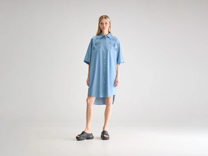 Bellerose Robe Chemise Bleu Clair Pour Femmes