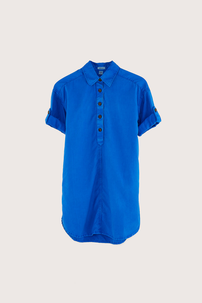Bellerose Robe Chemise Bleue à Boutons Pour Filles