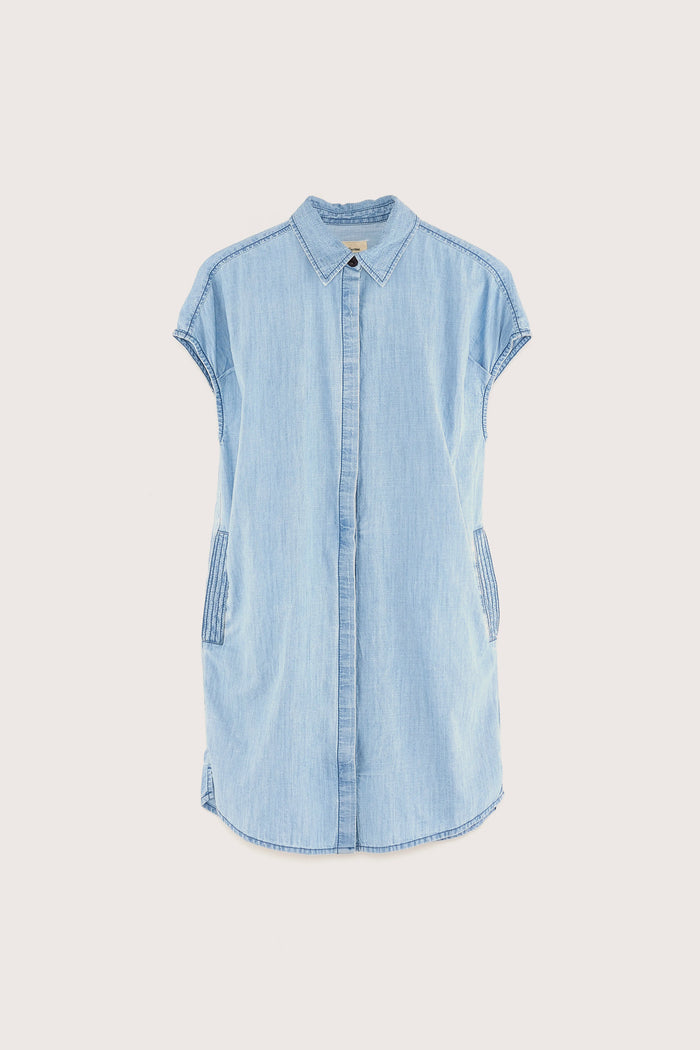 Bellerose Robe Chemise Bleue Loose Pour Filles