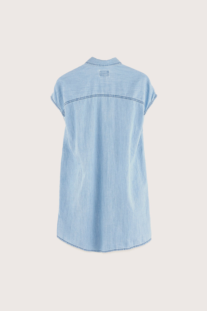 Bellerose Robe Chemise Bleue Loose Pour Filles