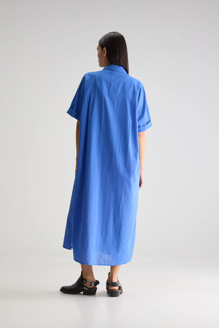 Bellerose Robe Chemise Longue Bleue Pour Femmes
