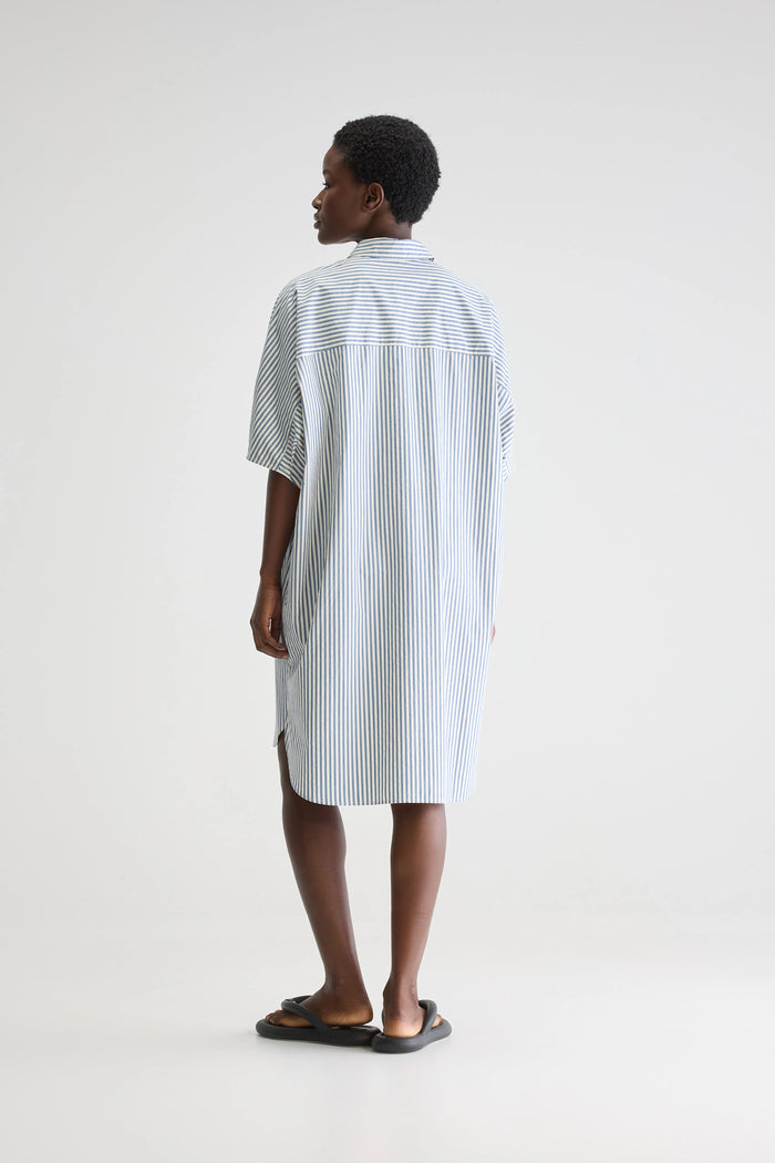 Bellerose Robe Chemise Rayée Bleue Pour Femmes