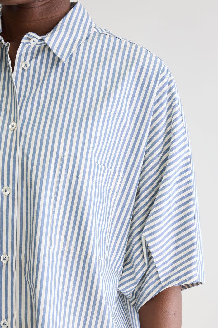 Bellerose Robe Chemise Rayée Bleue Pour Femmes