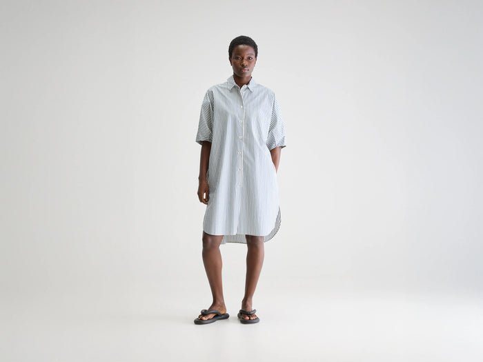 Bellerose Robe chemise rayée bleue pour femmes