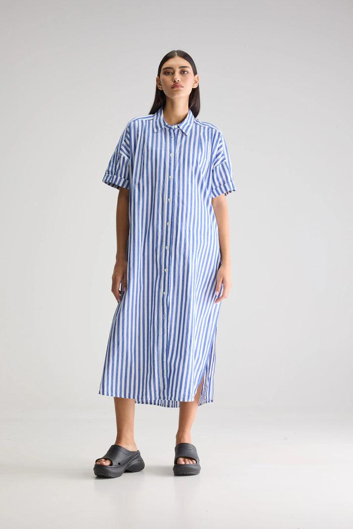 Bellerose Robe Chemise Rayée Longue Pour Femmes
