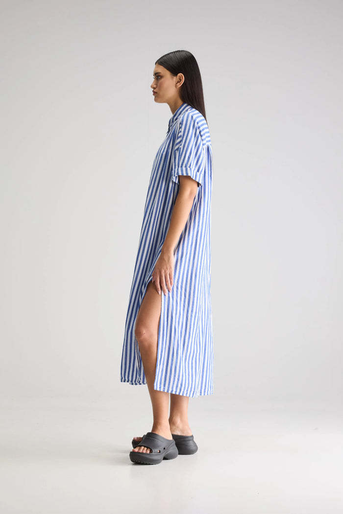 Bellerose Robe Chemise Rayée Longue Pour Femmes