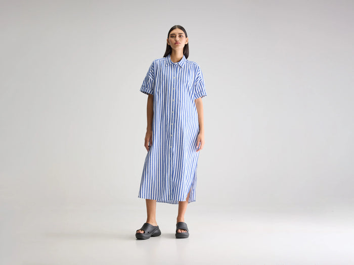 Bellerose Robe Chemise Rayée Longue Pour Femmes