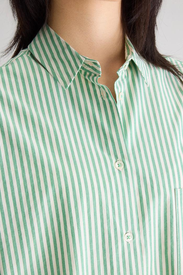 Bellerose Robe Chemise Rayée Verte Pour Femmes