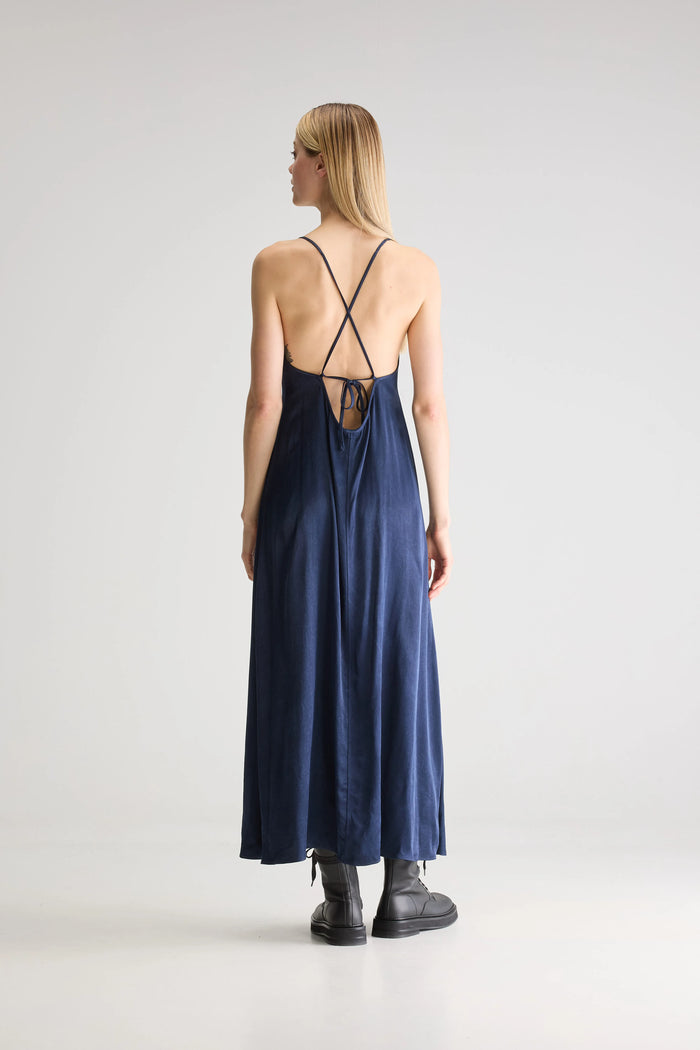 Bellerose Robe Longue Marine Flottante Pour Femmes