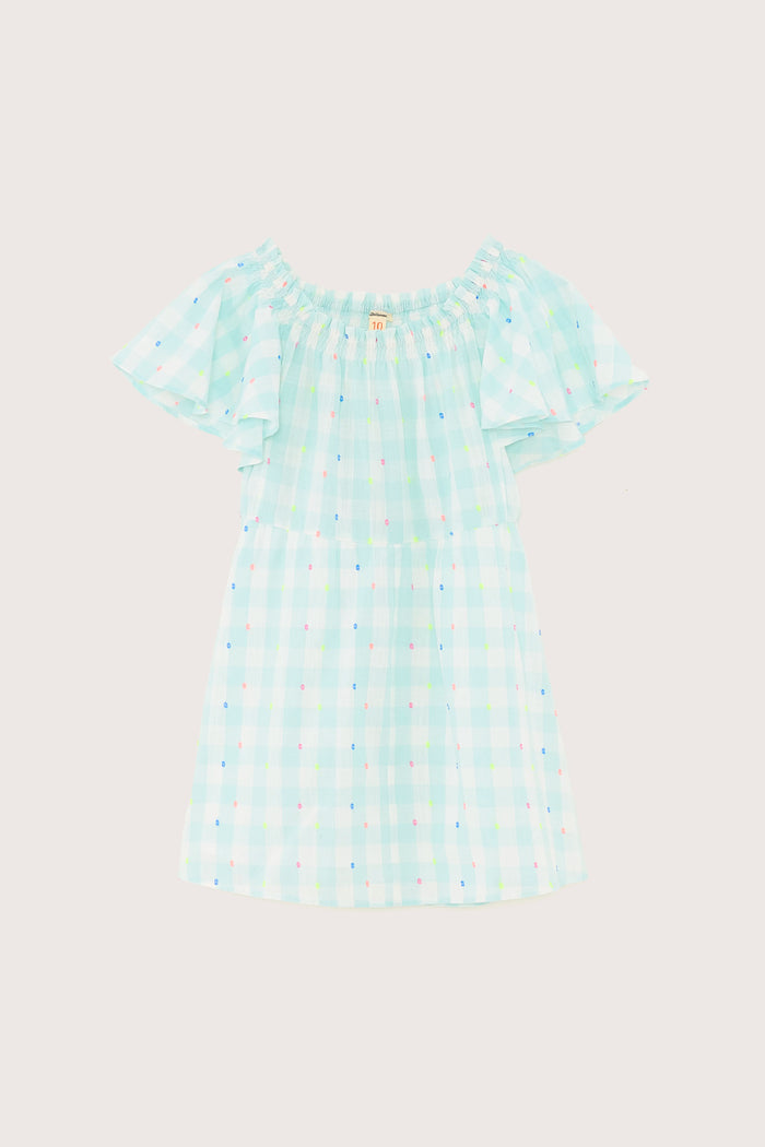 Bellerose Robe Mini Babydoll Vichy Pour Filles