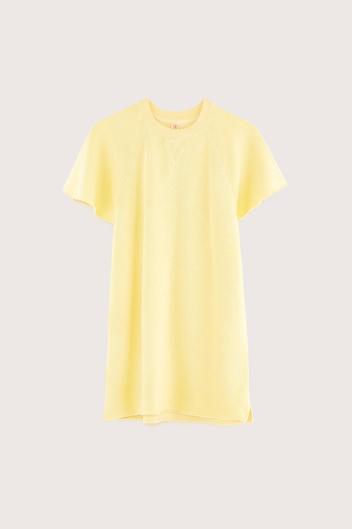 Bellerose Robe Sweatshirt Jaune Pastel Pour Filles