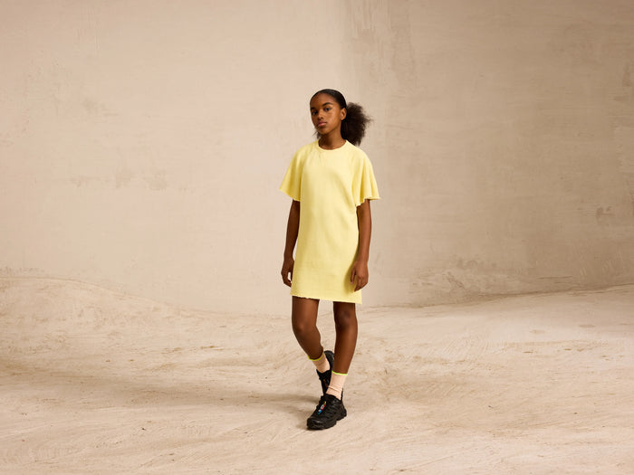 Bellerose Robe sweatshirt jaune pastel pour filles