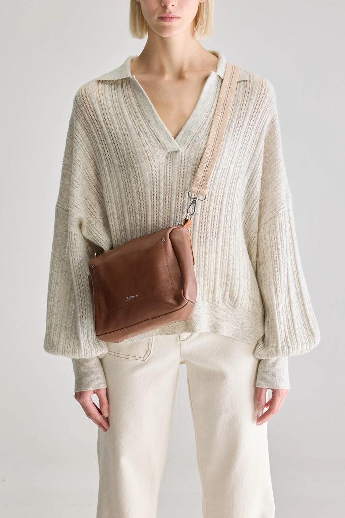Bellerose Sac Boîte En Cuir Marron Pour Femmes