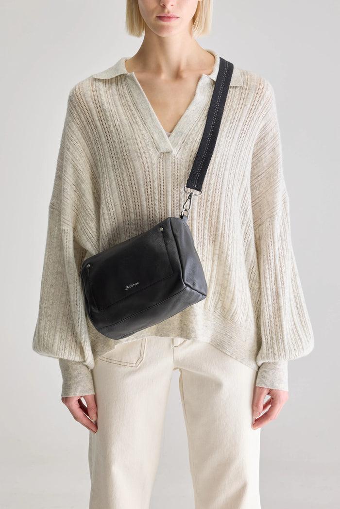 Bellerose Sac Boîte En Cuir Noir Pour Femmes