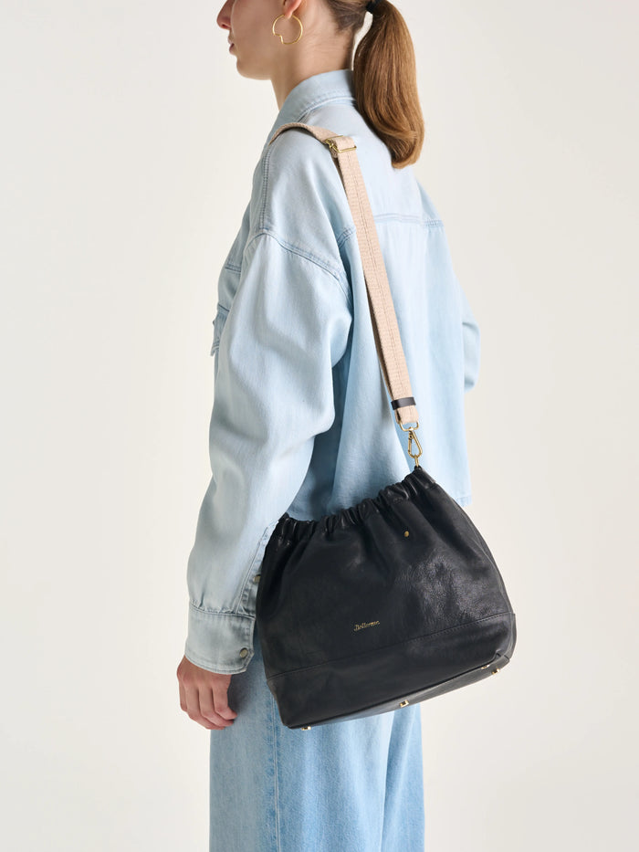 Bellerose Sac Seau En Cuir Noir Pour Femmes