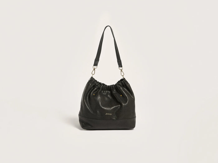 Bellerose Sac seau en cuir noir pour femmes