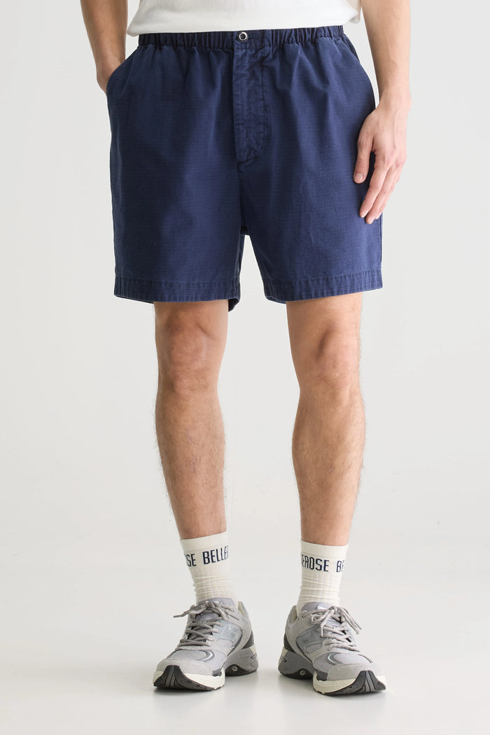 Bellerose Short Ample Bleu Marine Pour Homme