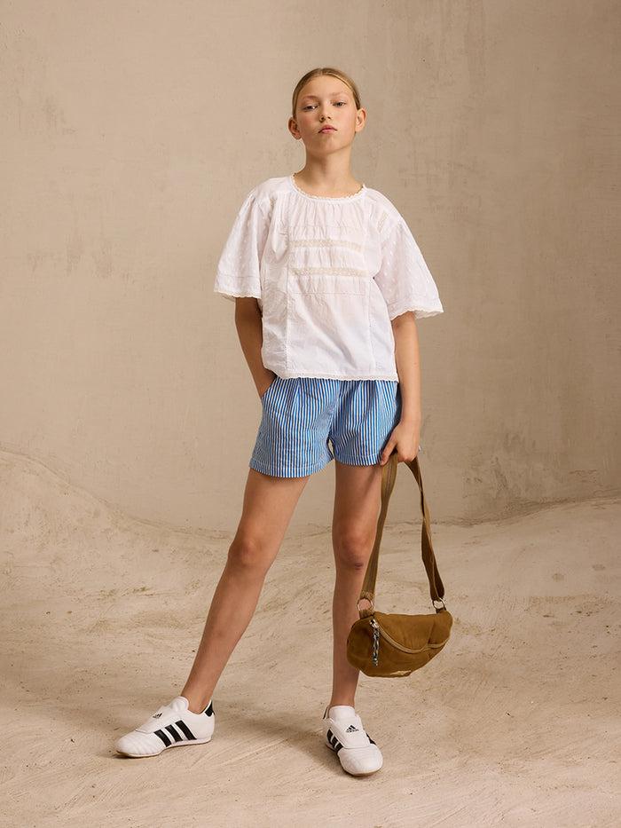 Bellerose Short En Coton Rayé Pour Filles