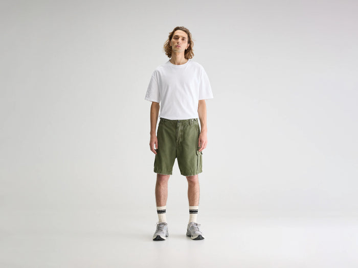 Bellerose Short en denim gris-vert pour homme
