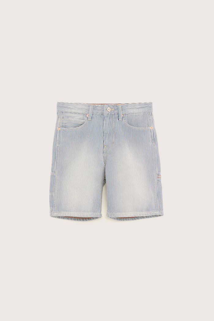 Bellerose Short En Jean Rayé Pour Garçons