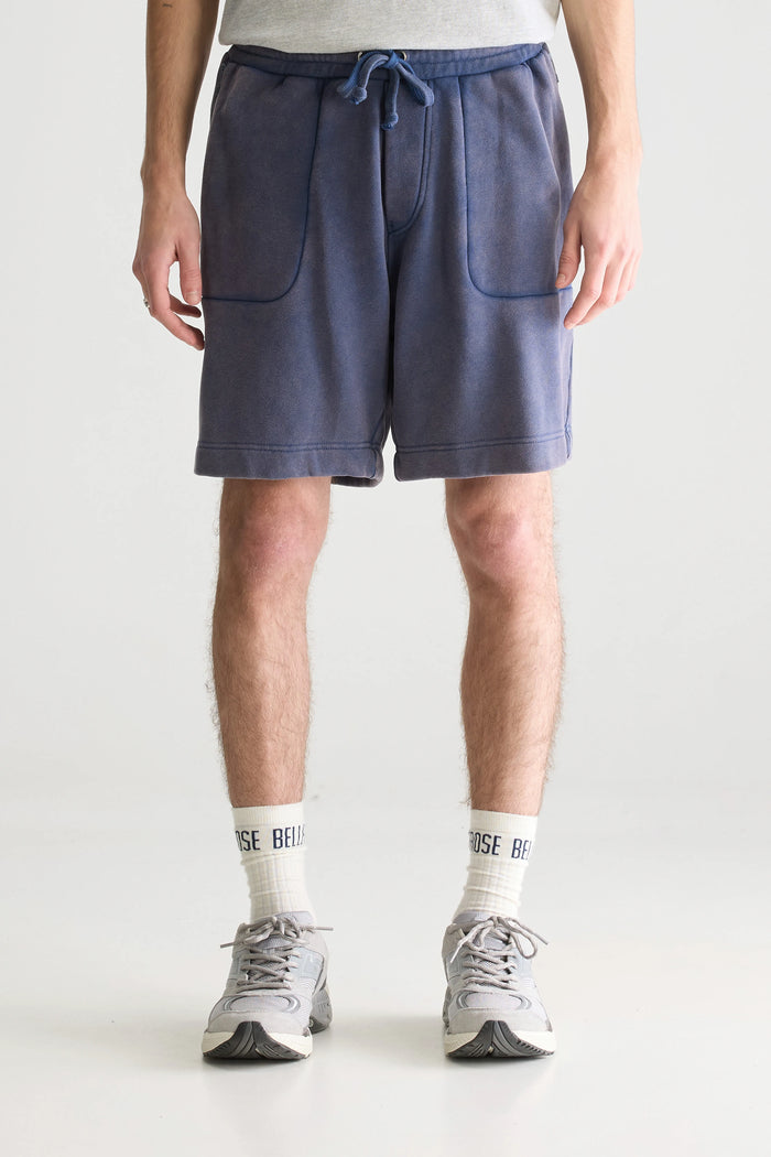 Bellerose Short En Molleton Bleu Pour Homme