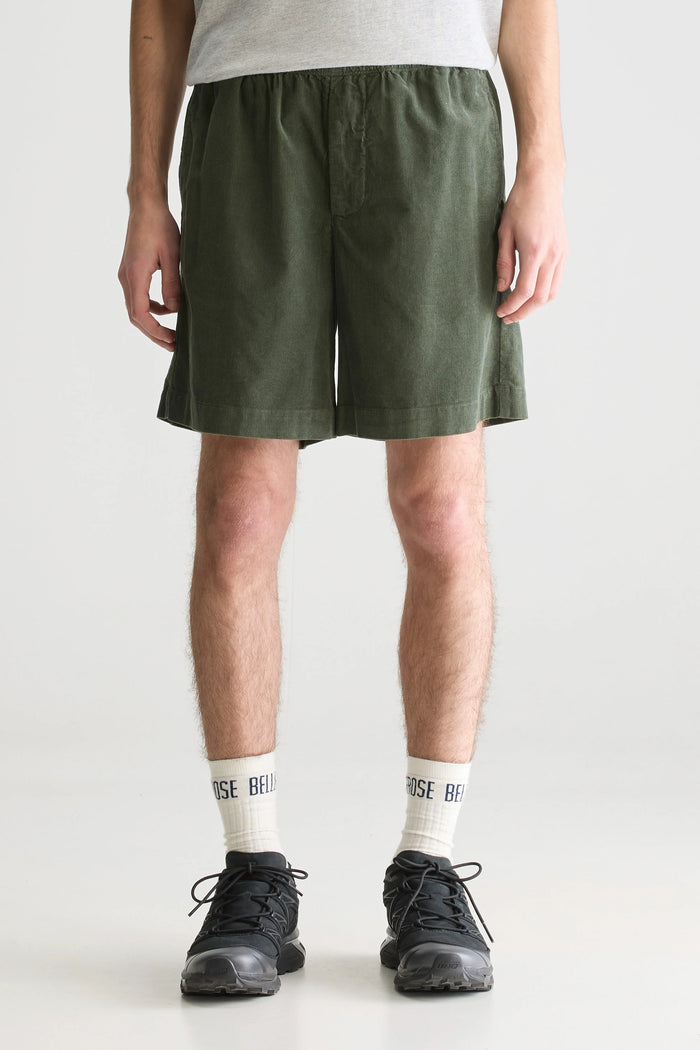 Bellerose Short En Velours Vert Pour Homme