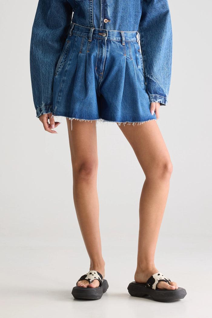 Bellerose Short Large En Denim Bleu Pour Femmes