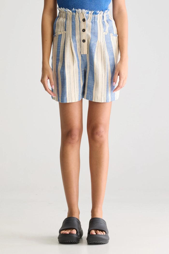Bellerose Short Paperbag Rayé Pour Femmes