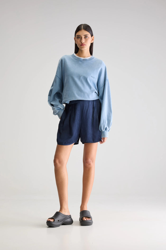 Bellerose Shorts Droits Bleus Pour Femmes