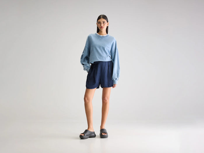 Bellerose Shorts Droits Bleus Pour Femmes