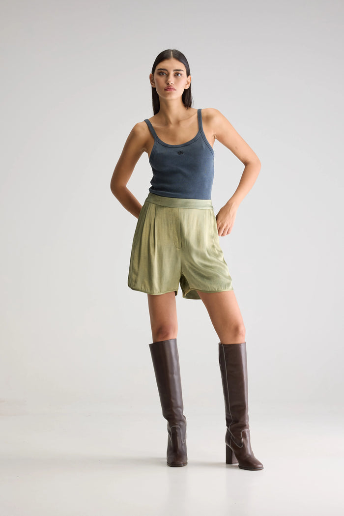 Bellerose Shorts Droits Kaki Pour Femmes