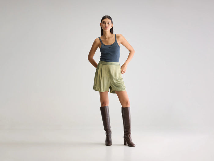 Bellerose Shorts Droits Kaki Pour Femmes