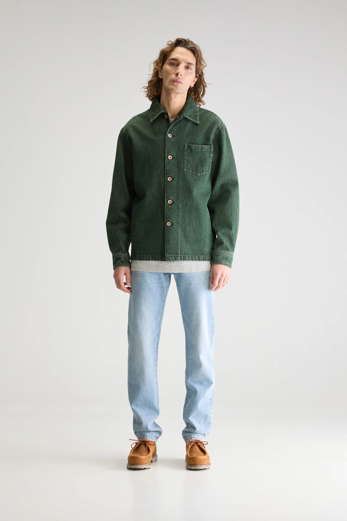 Bellerose Surchemise Verte En Denim Pour Homme