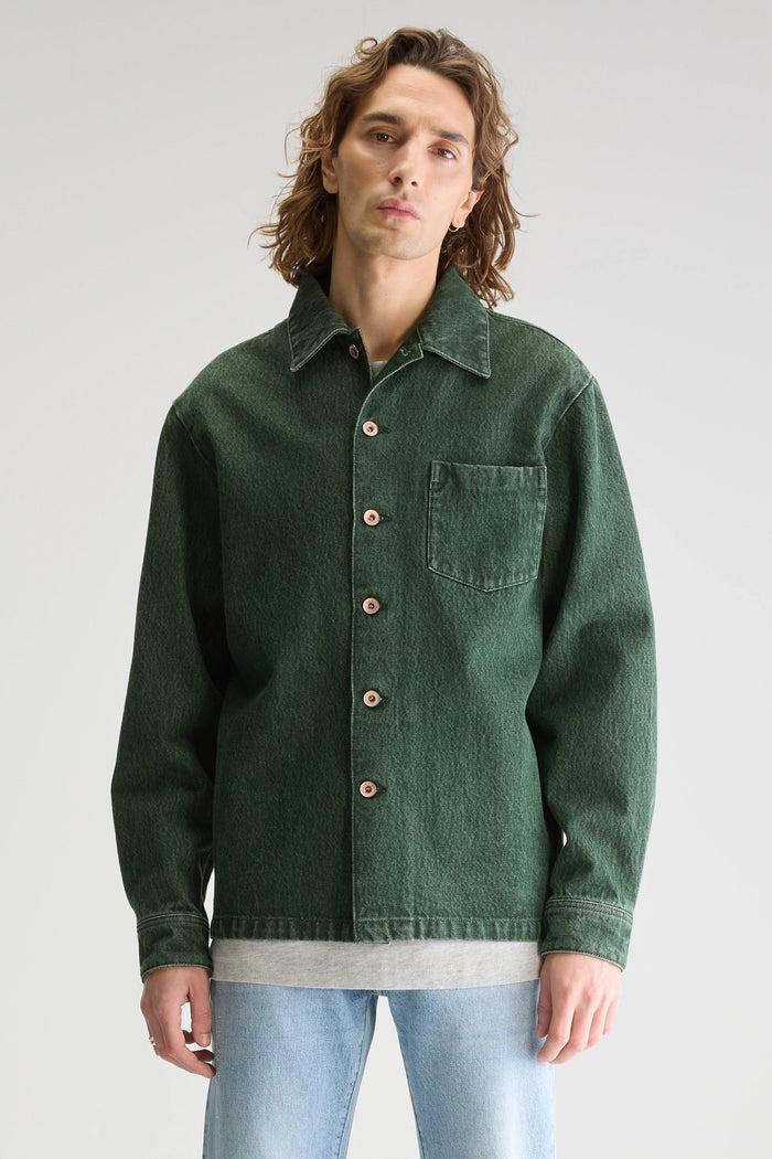 Bellerose Surchemise Verte En Denim Pour Homme